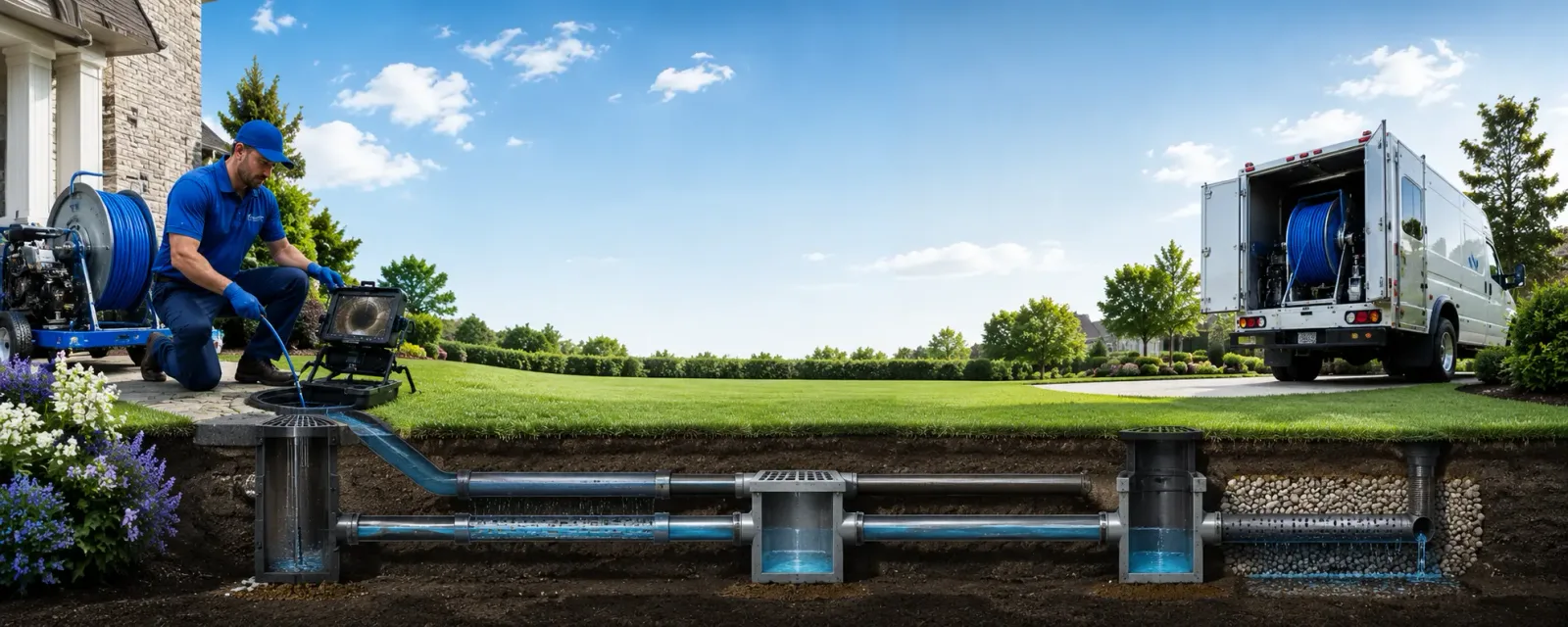 Outdoor drain cleaning information for New Knoxville, OH